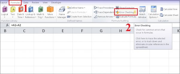 phím tắt hiện công thức trong Excel